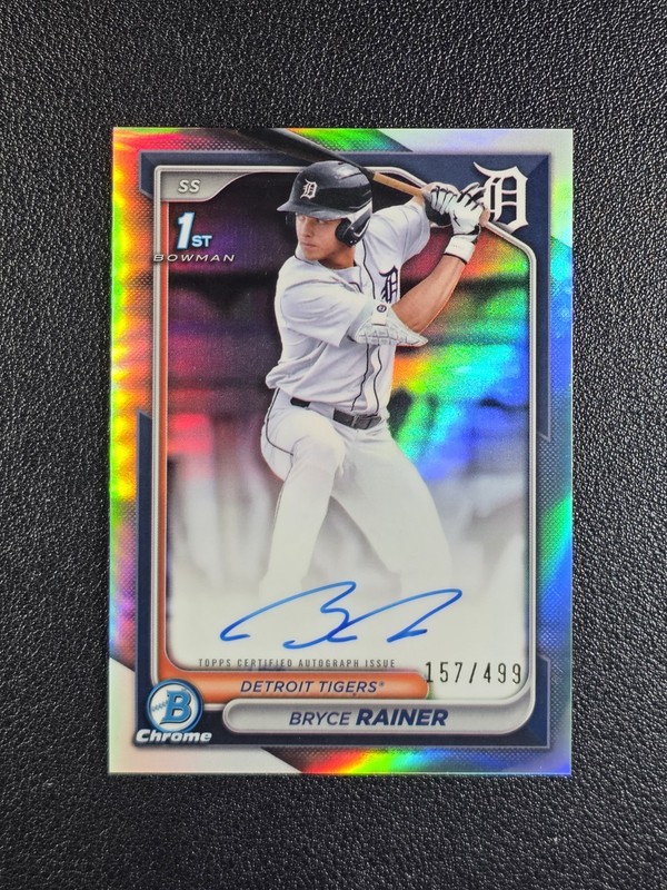 2024 Bowman Chrome 1st #CPA-BR Bryce Rainer Auto Refractor /499