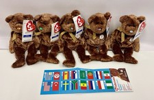 Ty Beanie Babies 2002 Lot Of 5 FIFA World Cup Bears NWT Spain USA Brazil Italy