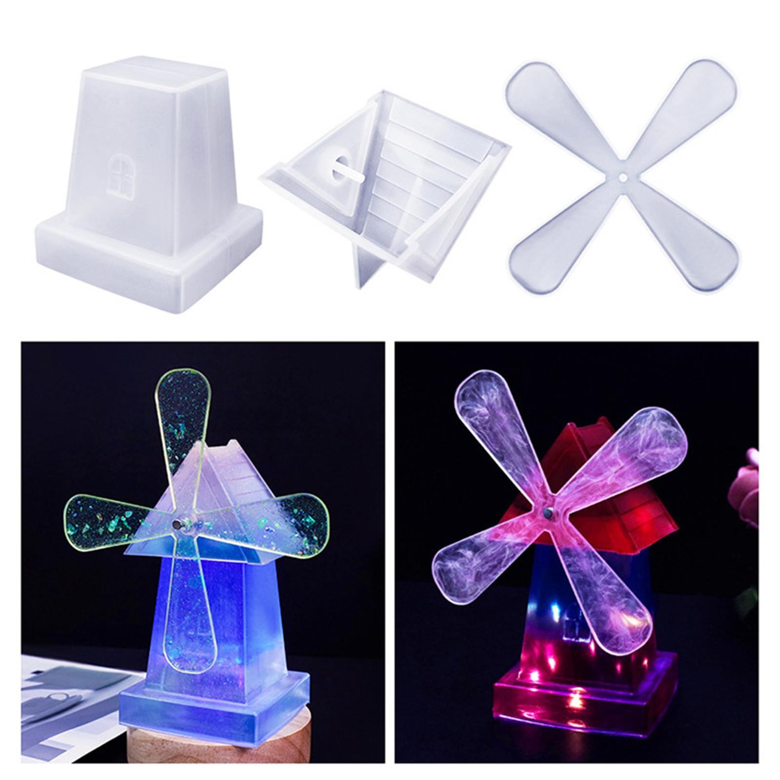 Rotary Windmill Epoxy Resin Casting Mold for DIY Crafts and Family Games
