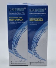 ICEPURE RWF0900A-S Lot 2 Refrigerator Water Filters New Fits UKF8001 / EDR4RX