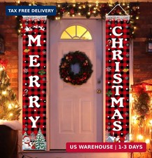 Christmas Decorations Merry Christmas Banner Xmas Porch Door Sign 72"X12"