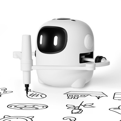 RIVGOT Drawing Robot for Kids with 150 Cards, Voice Interactive White