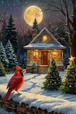 Christmas Cardinal Diamond Art Kits for Adults,5D DIY 12X16 Inches, FZH0003