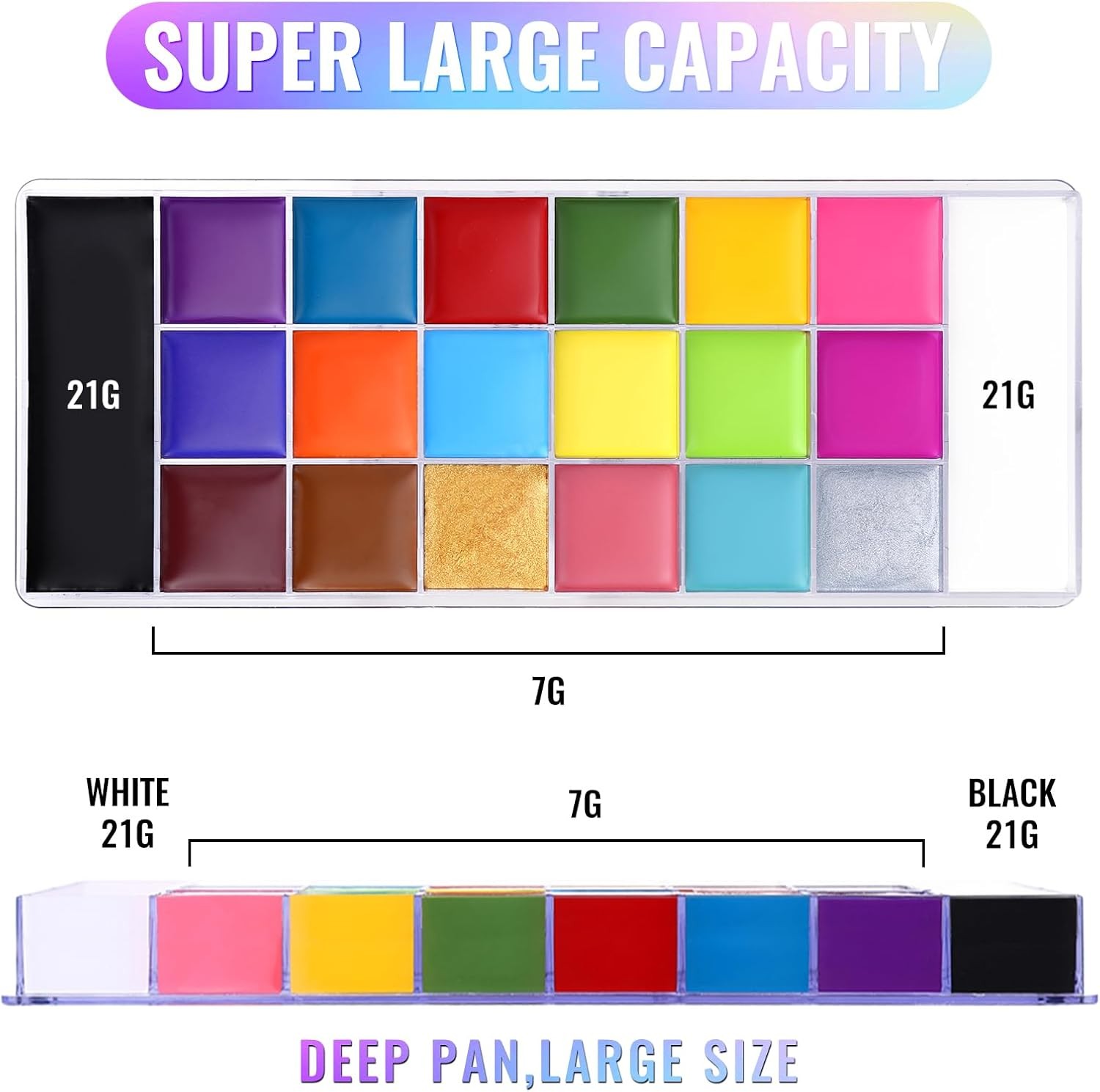 Athena Face Body Paint Oil Palette, Professional Flash Non Toxic Safe Tattoo Hal