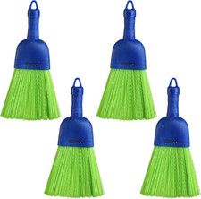 4 Pcs Whisk Broom Poly Fiber Hand Brush with Hang Hole Car Cleaning 