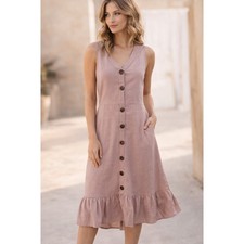 Boho Button Front Midi Dress