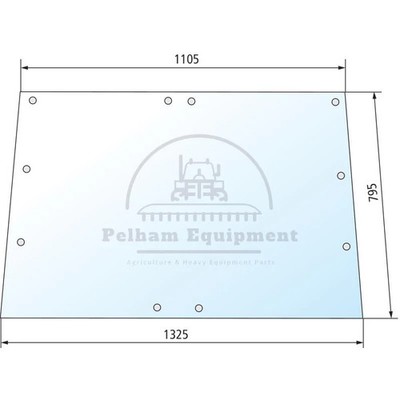 Clear Windscreen Glass 520594 for Case IH, Ford, Steyr Tractors, Fritzmeier Cab
