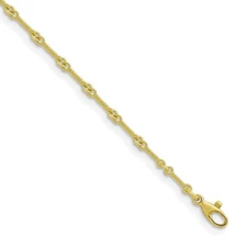 18K Yellow Gold Textured and Twisted 2.8mm Solid Bar & Link Chain Necklace 20"