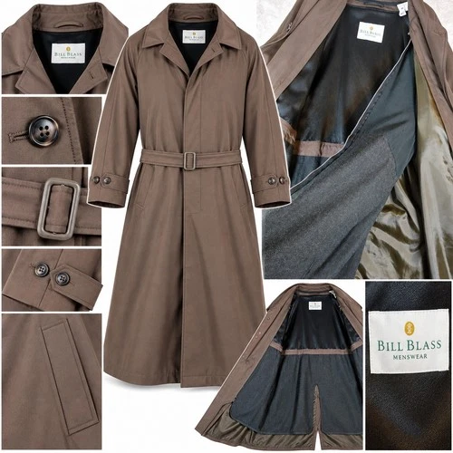 Bill Blass Vintage 90s Trench Coat Men 48 Reg Belted Zip Out Liner Rain Overcoat video thumbnail