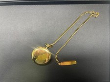 SEIKO 7N07-001A Pocket Watch Gold Quartz Hunter Case Authentic Gift Item