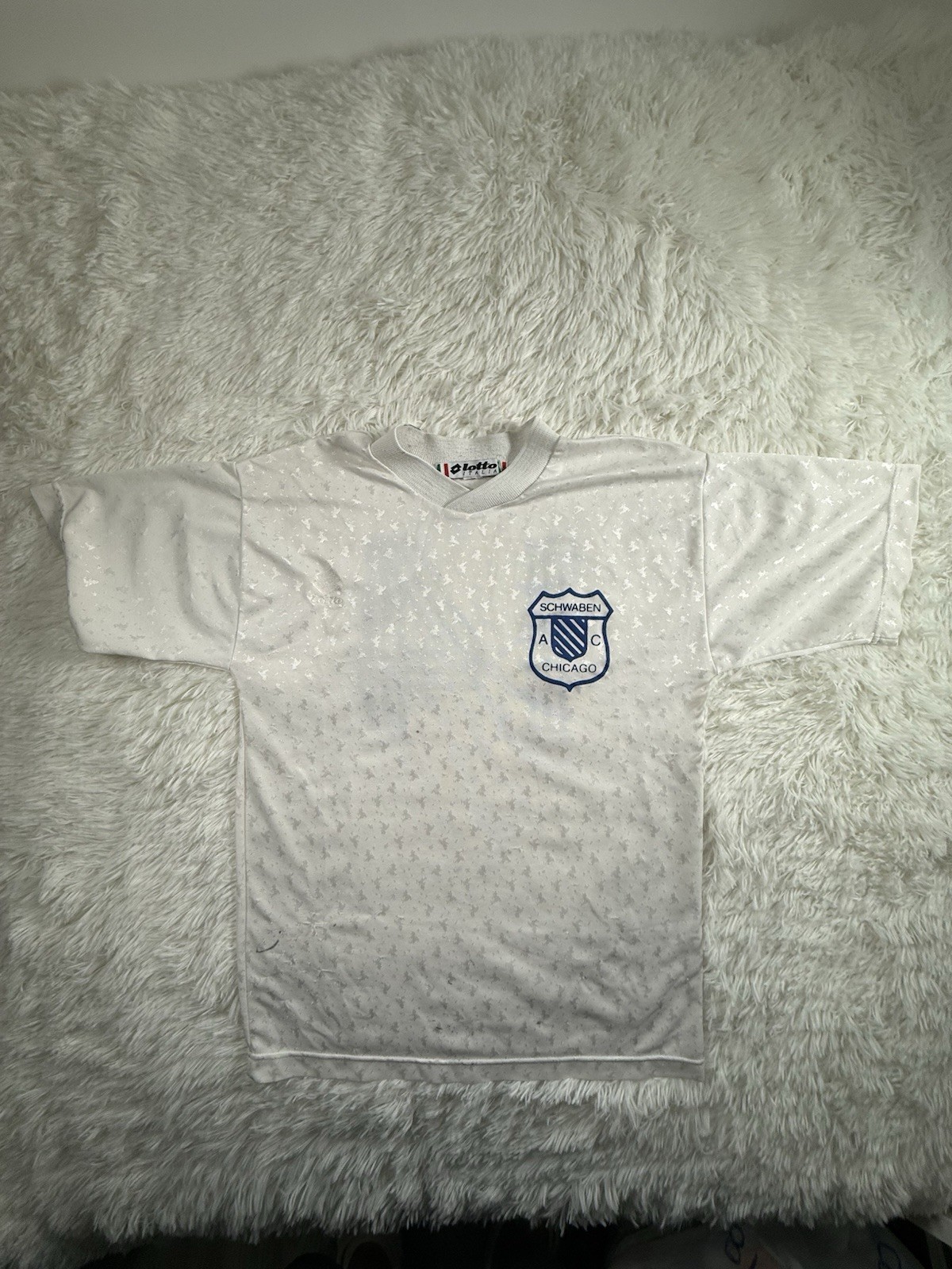 VINTAGE LOTTO SCHWABEN AC CHICAGO SOCCER JERSEY YOUTH SIZE LARGE ULTRA RARE