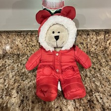New Starbucks Bearista Bear Plush Christmas 2021 Holiday Red Puffer Snowsuit
