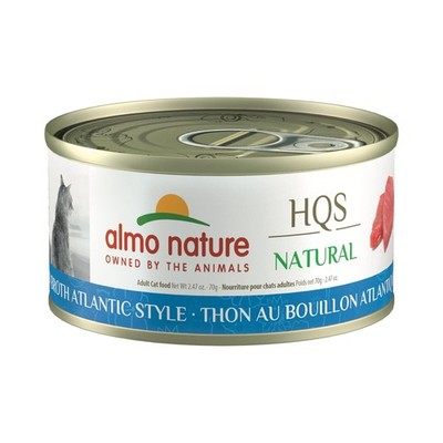 Almo Nature HQS Natural Wet Cat Food Tuna in broth Atlantic Style 2.47 oz (Pack 