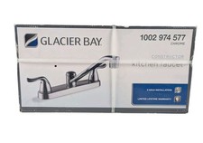 Glacier Bay Constructor Double Handle Standard Kitchen Faucet in Chrome
