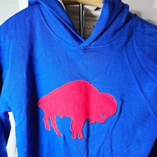 Mitchell  Ness Youth Buffalo Bills Lightweight Thermal Hoodie Blue Size L 14/16