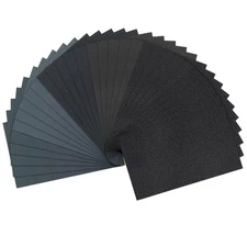 25PCS 5.5" x 9" Wet & Dry Silicon Carbide Sanding Sheets For Metal 150-3000 Grit