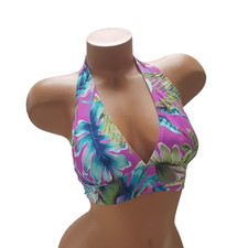 Tommy Bahama Women's Floral Reversible Halter Bikini Top, Multi, Small