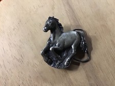 VINTAGE 1978 BERGAMOT BRASS WORKS P-L44 Horse Belt Buckle Fast Shipping USA