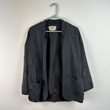 Zara Trafaluc Outerwear Open Jacket Embroidery Size S Black Wash Pockets