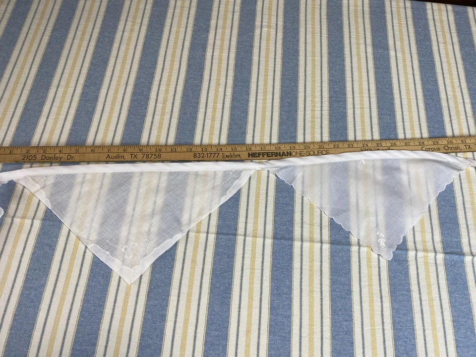 Pañuelo vintage guirnalda de banderines pañuelo banner hecho a mano flores blanco rojo Foto 3 de 4