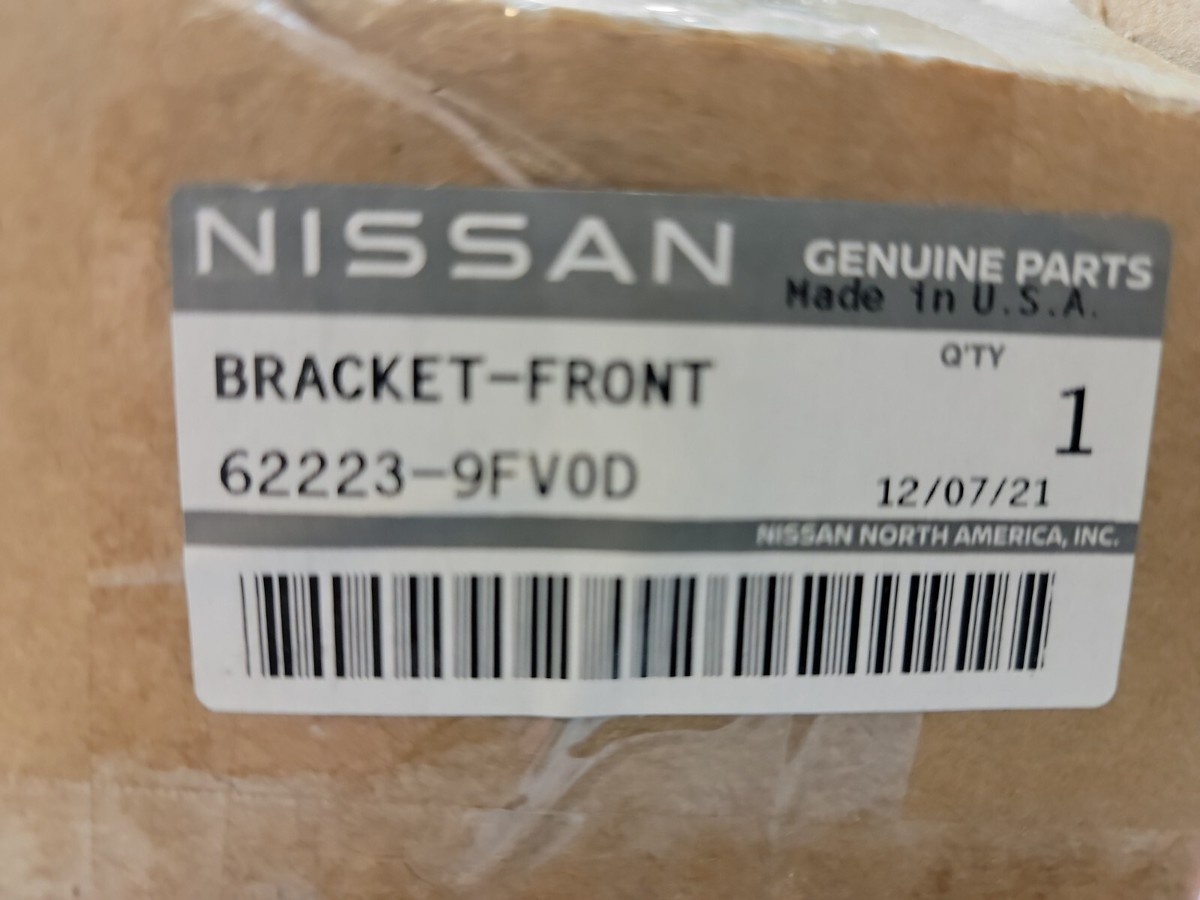 Nissan 62223-9FV0D. 2019-2022 FL Bumper Face Bar Bracket for