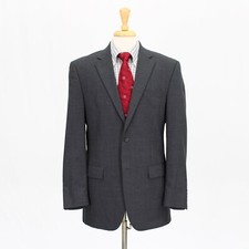Jos. A. Bank 41L Gray Sport Coat Blazer Jacket Solid 2B Wool