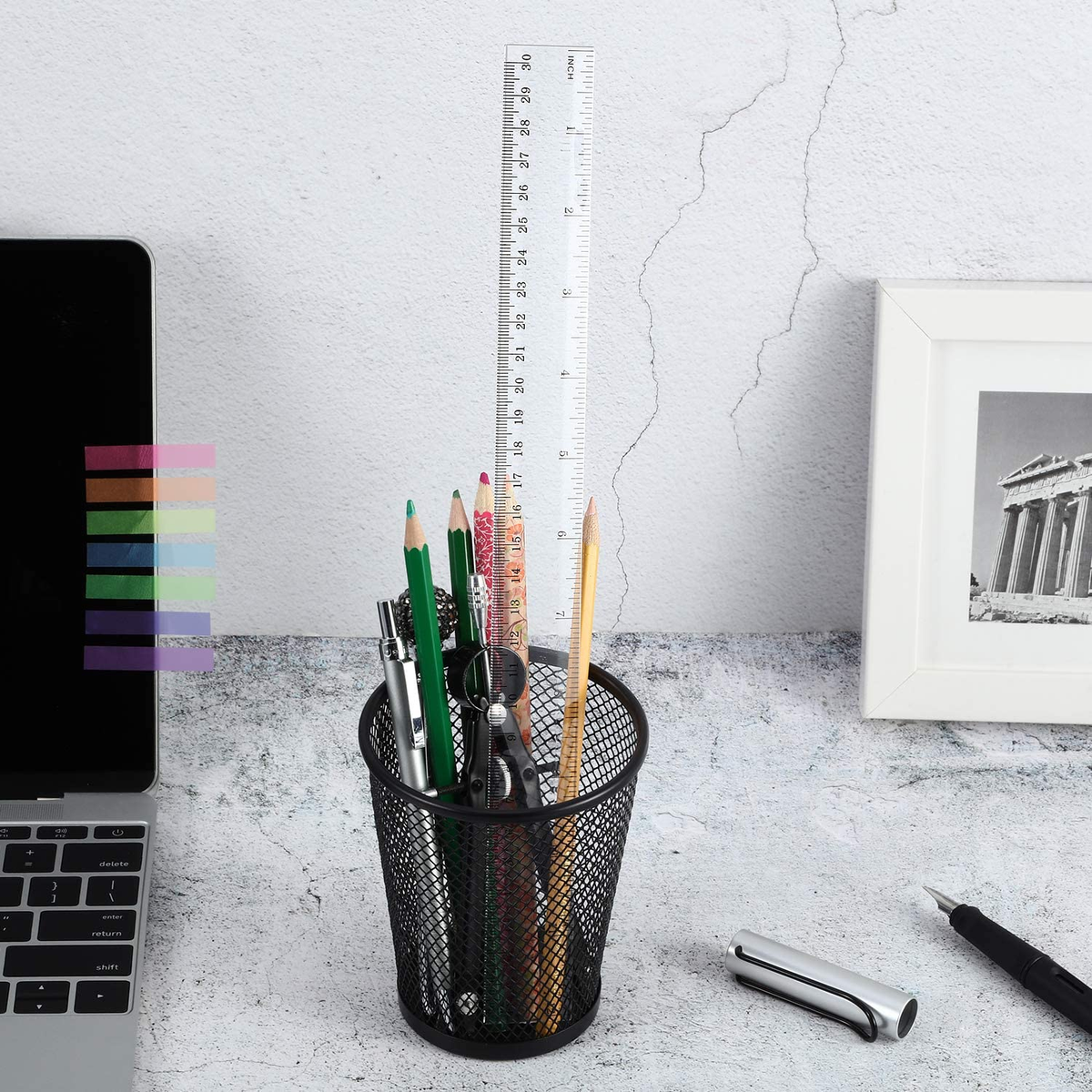Utoolmart 50cm Plastic Clear Straight Ruler – Flexible Measuring Tool For School, Office, Crafting