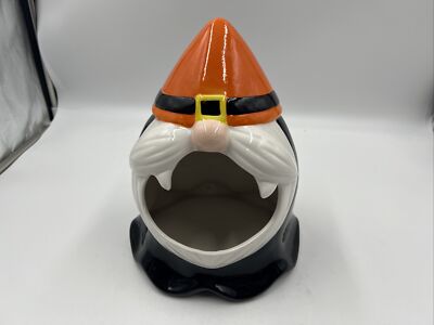 Jack lantern Ceramic 10in Halloween Gnome Wide Mouth Large Candy Dish BB01B46018