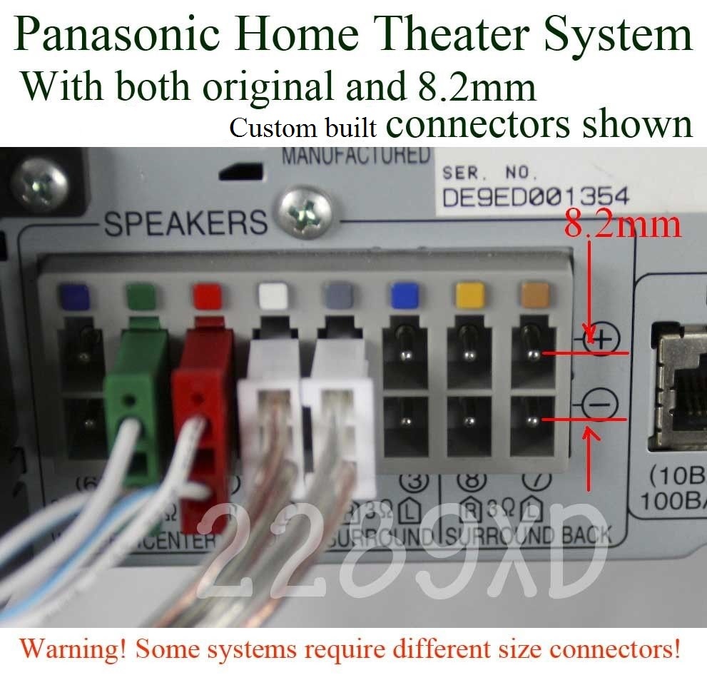8 8.2mm speaker cable/wire connectors made for old Panasonic 7.1CH home