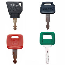 4 PC Heavy Equipment Key Set JCB Deere Volvo Kobelco