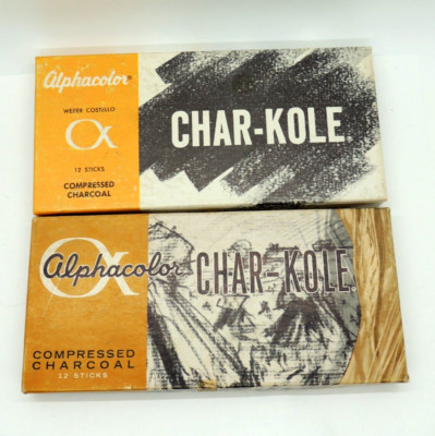 2 Boxes Weber Costello Char-Kole Non-Toxic Charcoal Vintage Art Supplies