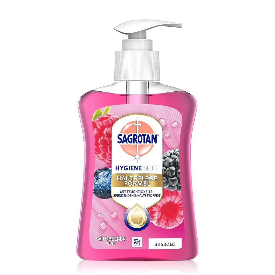 Sagrotan Handseife Brombeere und Waldfrüchte Pflege Duft Flüssigseife 3x250 ml - Bild 2 von 4