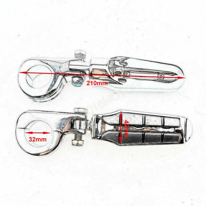 Motorcycle 1 1/4" Highway Foot Pegs fit for Harley Touring Road Glide Road King - Image 2 of 4