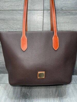 Dooney & Bourke Pebble Leather Tote w/ Medium Bag Brown T'Moro A613875