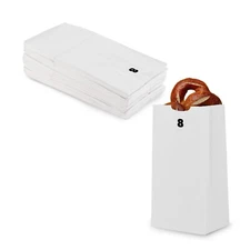MT Products White Paper Bags - 8 lb Disposable Paper Lunch Bags - Pack of 100