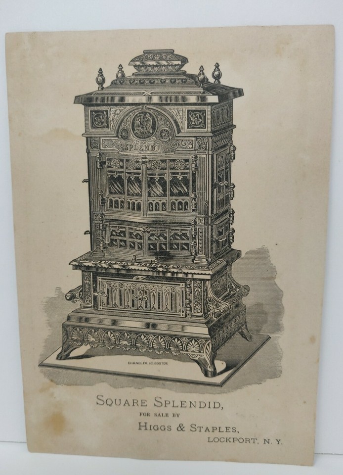 Square Splendid By Higgs & Staples Victorian Trade Card Lockport NY Boy