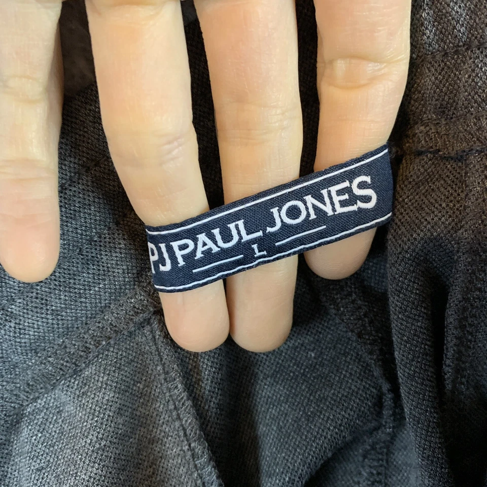 Pantalones PJ Paul Jones Para Hombre Grandes Jogger Gris Plisado Elastizados Foto 3 de 4