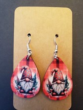 Fun Gnome Christmas Dangle Drop Teardrop Earrings Print Both Side