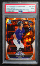 ⚾ JUAN BRITO - 2023 Bowman Chrome 1st Sapphire #BCP-77 ORANGE REF RC /50 - PSA 9