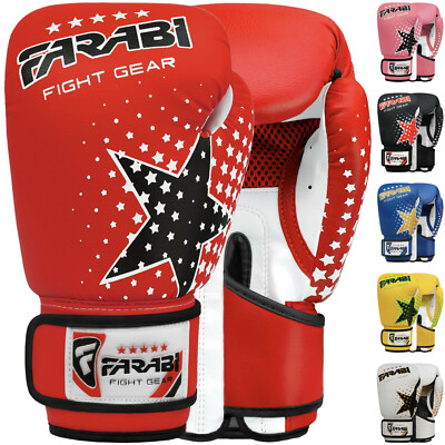 Farabi 6-oz Kids boxing Gloves Punching Bag Pad Workout MMA Kick Boxing Pair