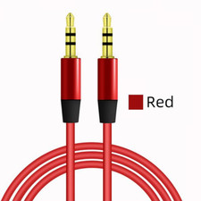 3.5mm Red AUX Cable Cord For Headphones Stere...