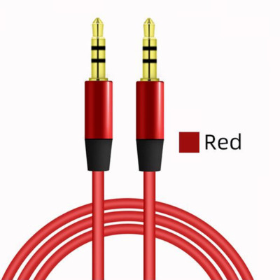 3.5mm Red AUX Cable Cord For Headphones Stereo Audio iPod Car