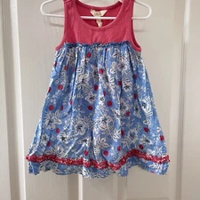 Matilda Jane Camp MJC Beside You Tank Dress Pink Blue Girls Size 18-24 Months