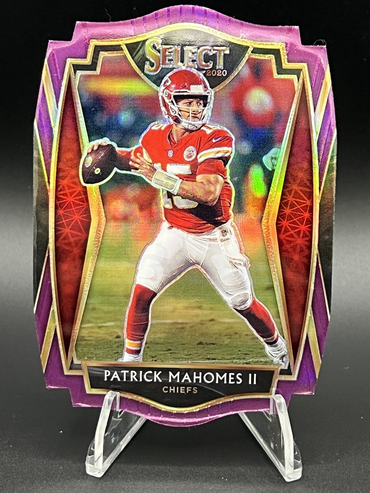 2020 Select Patrick Mahomes Premier Level Purple Die-Cut Prizm #130 Chiefs