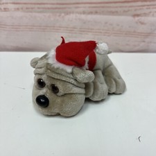 Vintage Xmas Kennel Kuddles Plush Bull Dog 1980s Tara Toys 5.5"