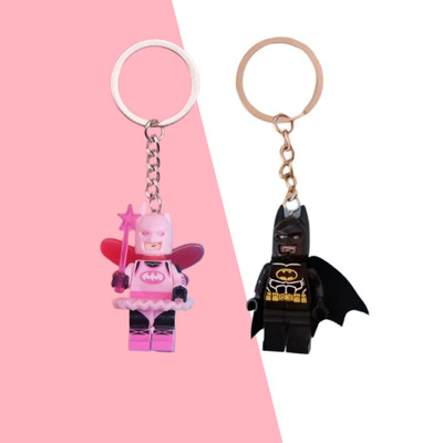 Exclusive Pink Fairy Batman Lego Keychain Valentine's Day Couple Gifts 2024 HOT