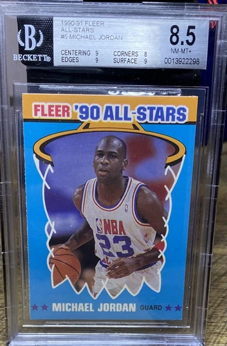 1990-91 Fleer Sticker Michael Jordan Card BGS 8.5