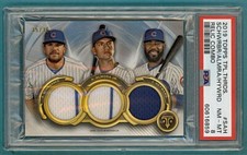 2019 Topps Triple Threads Schwarber/Almora/Heywood Game Used Jersey /36#SAH PSA8
