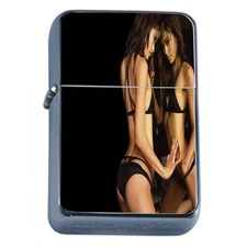 Thai Pin Up Girls D7 Flip Top Oil Lighter Wind Resistant Flame