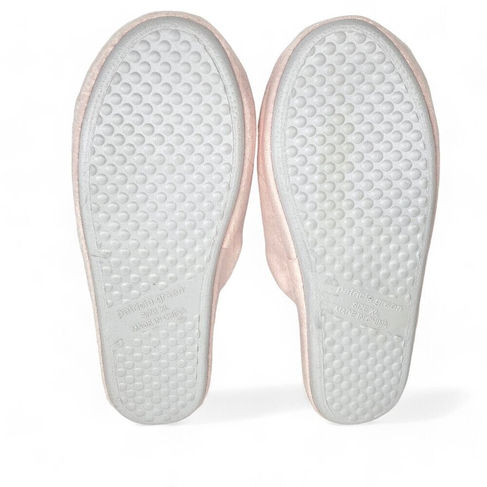 PANTOFOLA D’ORO Patricia Pantofole Relax Slide Verde Taglia XL (10) Rosa con Oro Velluto Peluche